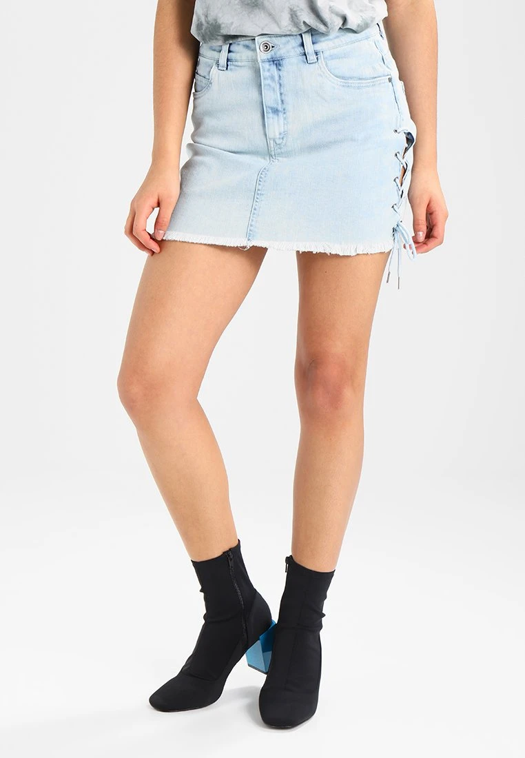 URBAN CLASSICS Lace Up Skirt - Jeansrok - Blue Bleached 3 URBAN CLASSICS Lace Up Skirt - Jeansrok - Blue Bleached