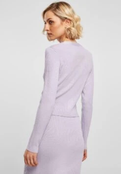 URBAN CLASSICS Ladies Short Rib Knit Cardigan - Vest - Lilac -Urban Classics 6a003c4d506d41fe99e15c9b5429826d