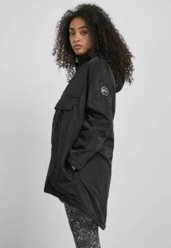 URBAN CLASSICS Ladies Long Oversized Pull Over Jacket - Halflange Jas - Black -Urban Classics 6a3347b6a202493e8d93cb5746b310a7