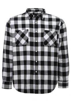 URBAN CLASSICS Checked - Overhemd - Black/White -Urban Classics 6a5315c53afc4a4bb76a09d5d5654a19