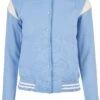 URBAN CLASSICS Ladies Inset College Jacket - Sweater Met Rits - Clearwater/Whitesand