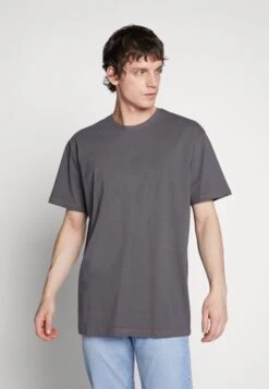 URBAN CLASSICS Heavy Oversized Contrast Stitch Tee - T-Shirt Print - Darkshadow/Brick
