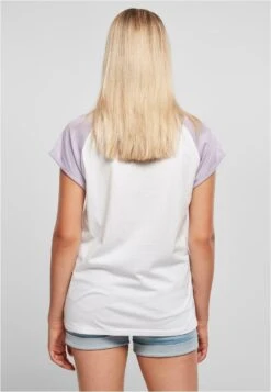 URBAN CLASSICS Contrast Raglan - T-Shirt Print - White Lilac -Urban Classics 6e49dd436d37417fa6fea52c80485498