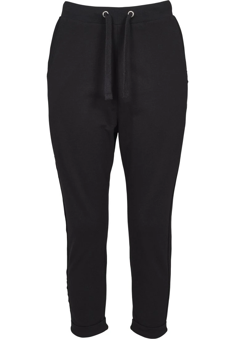 URBAN CLASSICS Ladies Open Edge Terry Turn Up Pants - Trainingsbroek - Black 4 URBAN CLASSICS Ladies Open Edge Terry Turn Up Pants - Trainingsbroek - Black - Afbeelding 2