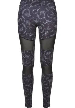 URBAN CLASSICS Tech Mesh Aop- Legging - Blackpaisley