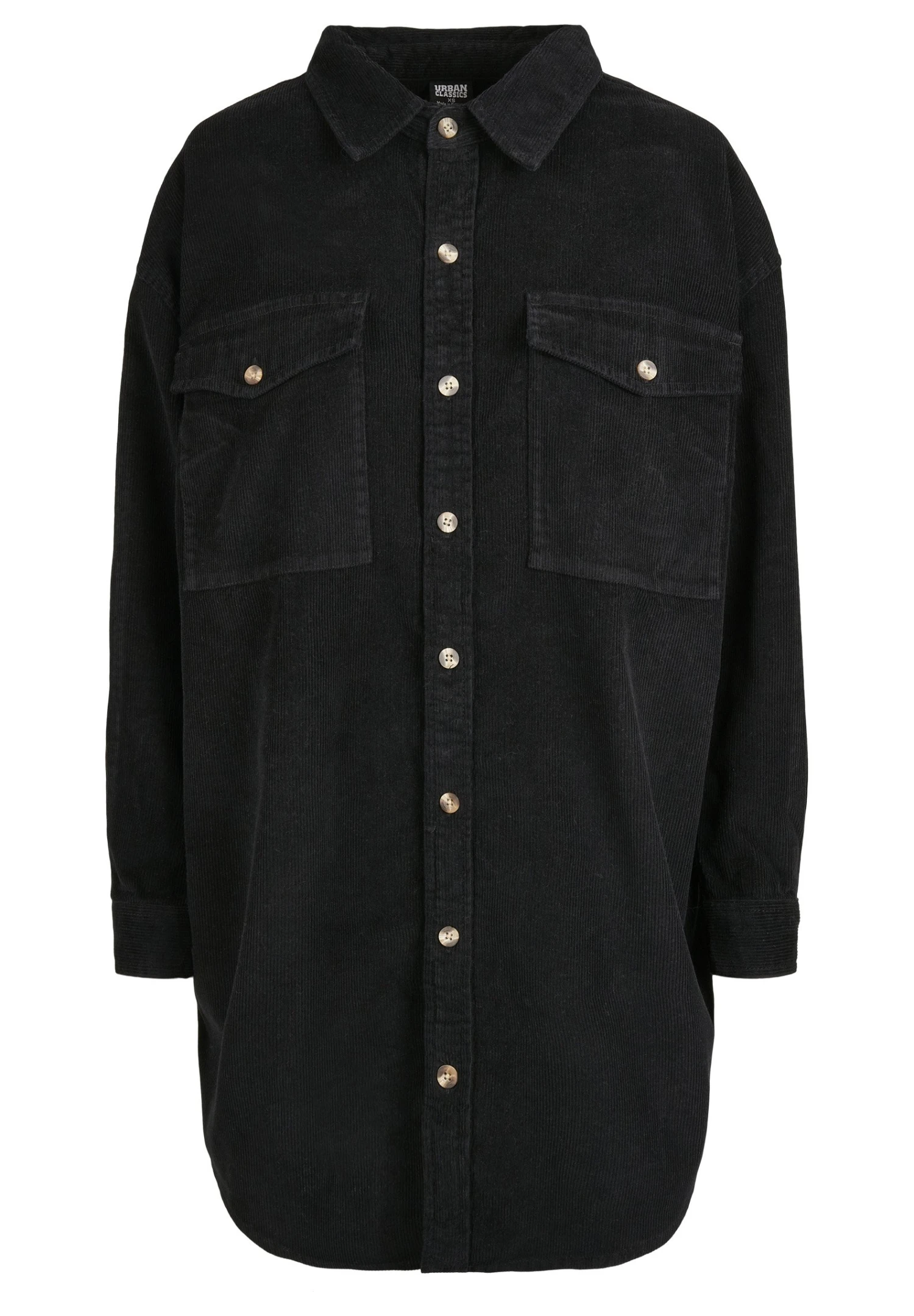 URBAN CLASSICS Ladies Long Corduroy Overshirt - Overhemdblouse - Black 8 URBAN CLASSICS Ladies Long Corduroy Overshirt - Overhemdblouse - Black - Afbeelding 6