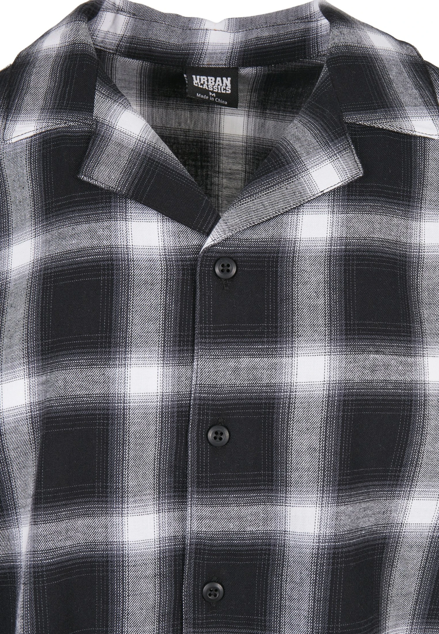 URBAN CLASSICS Loose Checked Resort Shirt - Overhemd - Black/White 4 URBAN CLASSICS Loose Checked Resort Shirt - Overhemd - Black/White - Afbeelding 2