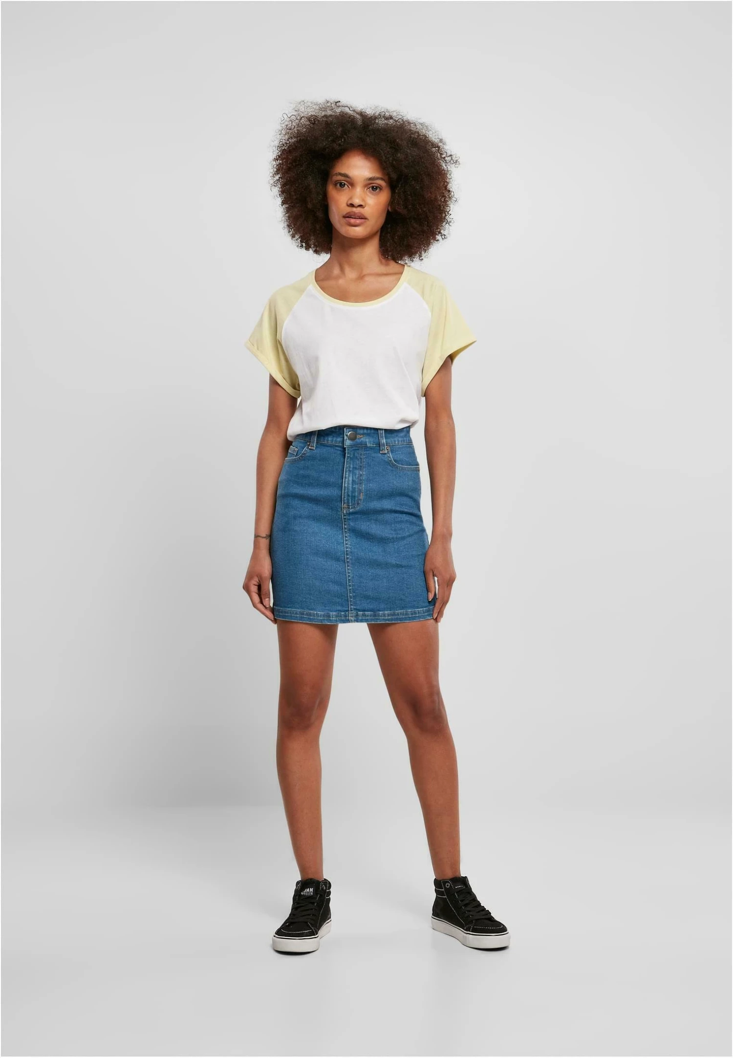 URBAN CLASSICS Contrast Raglan - T-Shirt Print - White Softyellow 4 URBAN CLASSICS Contrast Raglan - T-Shirt Print - White Softyellow - Afbeelding 2