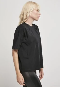 URBAN CLASSICS Ladies Organic Oversized Pleat Tee - T-Shirt Basic - Black -Urban Classics 74575c599ae643bd849dc29a762df8e2