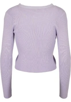 URBAN CLASSICS Ladies Short Rib Knit Cardigan - Vest - Lilac -Urban Classics 74bf017010224688b16e76e6bb627b2d