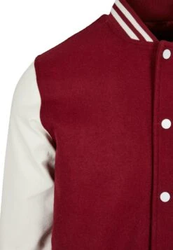 URBAN CLASSICS Oldschool College - Bomberjacks - Burgundy White -Urban Classics 783e195ee4ee405d939b9f0fb0bc5205