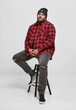 URBAN CLASSICS Overhemd - Black/Red -Urban Classics 7f5bae9fe6e541f693bfa77094e733bc