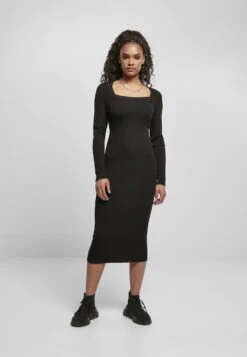 URBAN CLASSICS Damen Ladies - Jerseyjurk - Black -Urban Classics 81f5017f14184ba78b7f38c8a32c60e4