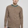 URBAN CLASSICS Ribbed Raglan Sweater - Trui - Darkkhaki