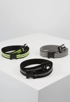 URBAN CLASSICS Reflective Belt 3 Pack - Riem - Black/Silver/Neonyellow/Grey