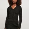 URBAN CLASSICS Ladies Short Rib Knit Cardigan - Vest - Black -Urban Classics 83ff78358b97473c94fb8789d6760e1e