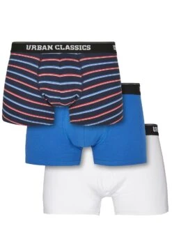 URBAN CLASSICS Herren3-Pack - Onderbroeken - Neon Stripe Aop/Boxer Blue/Wht