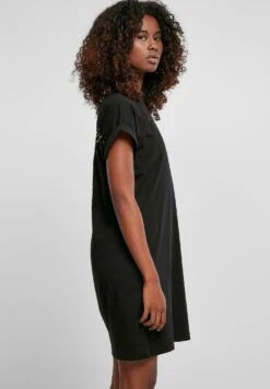 URBAN CLASSICS Ladies Rainbow Tee Dress - Jerseyjurk - Black -Urban Classics 851b49456d3a433184ad98127da89d79