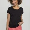 URBAN CLASSICS Ladies Basic Drop Shoulder - T-Shirt Basic - Black -Urban Classics 86d52ad0cf40487ab4c2accabed5d5c3