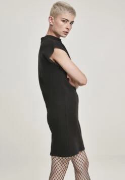URBAN CLASSICS Ladies Naps Terry Extended Shoulder Dress - Jurk - Black -Urban Classics 871161ff086142b89dc70873d0d1563c