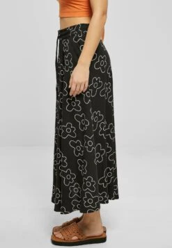 URBAN CLASSICS A-Lijn Rok - Blackflower -Urban Classics 87633eef74f146ceb1ff8e2a7b76e5dc