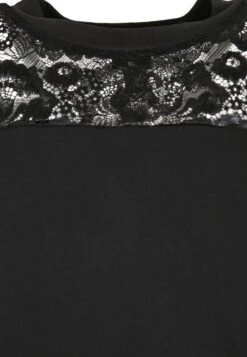 URBAN CLASSICS Ladies Lace Tee Dress - Jurk - Schwarz -Urban Classics 879ad9c8331843079890f5d623e540a2