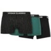 URBAN CLASSICS Organic3-Pack - Onderbroeken - Pinstripe Aop/Black/Treegreen -Urban Classics 88930e9534d44450871d64220685379e