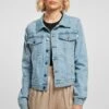 URBAN CLASSICS Ladies Organic Denim Jacket - Spijkerjas - Clearblue Bleached