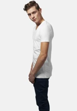 URBAN CLASSICS V Neck- T-Shirt Basic - White -Urban Classics 8a0eed4af89a4c509696812399edeb59