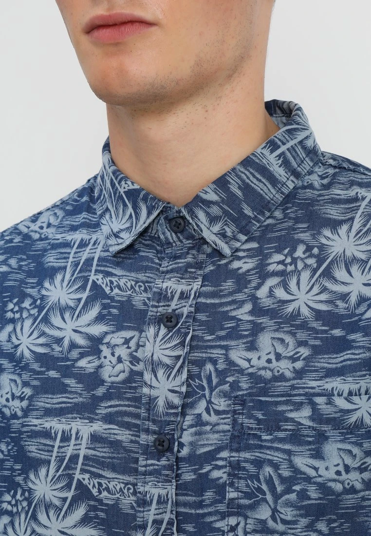 URBAN CLASSICS Printed Palm - Overhemd - Light Blue Wash 6 URBAN CLASSICS Printed Palm - Overhemd - Light Blue Wash - Afbeelding 4