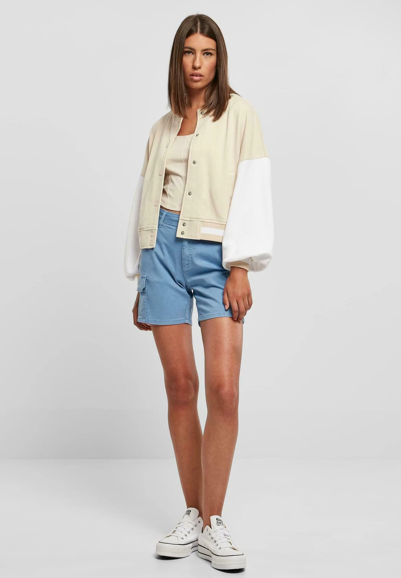 URBAN CLASSICS 2 Tone College- Bomberjacks - Softseagrass White 4 URBAN CLASSICS 2 Tone College- Bomberjacks - Softseagrass White - Afbeelding 2