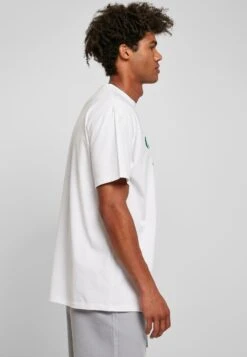 URBAN CLASSICS Organic Globe Logo Tee - T-Shirt Print - White -Urban Classics 8da1f3f3bf0a47449856a9f1041e4435