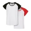 URBAN CLASSICS Kinder Contrast Raglan 2-Pack - T-Shirt Print - White Hugered White Black