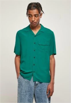 URBAN CLASSICS Viscose Camp Shirt - Overhemd - Green