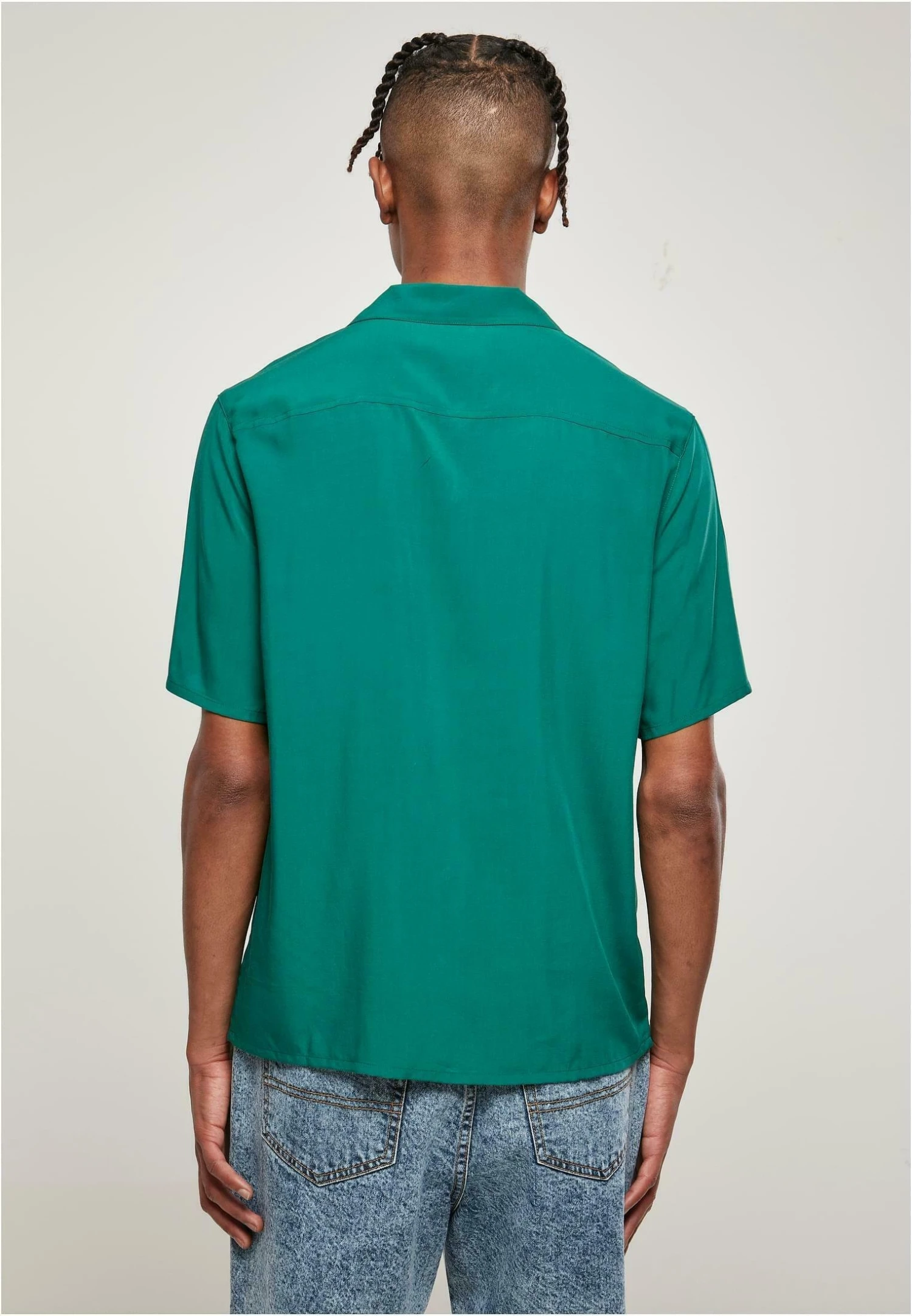 URBAN CLASSICS Viscose Camp Shirt - Overhemd - Green 5 URBAN CLASSICS Viscose Camp Shirt - Overhemd - Green - Afbeelding 3