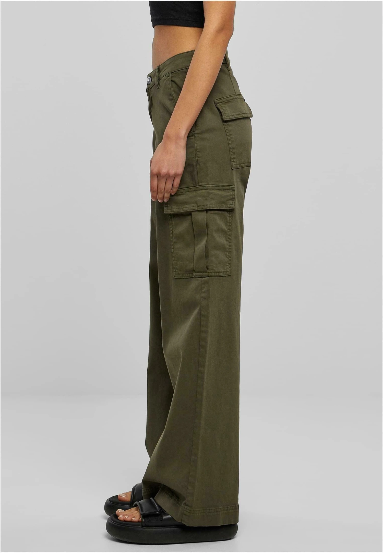 URBAN CLASSICS Wide Leg Twill - Cargobroek - Olive 7 URBAN CLASSICS Wide Leg Twill - Cargobroek - Olive - Afbeelding 5