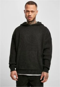 URBAN CLASSICS Knitted Hoody - Hoodie - Black