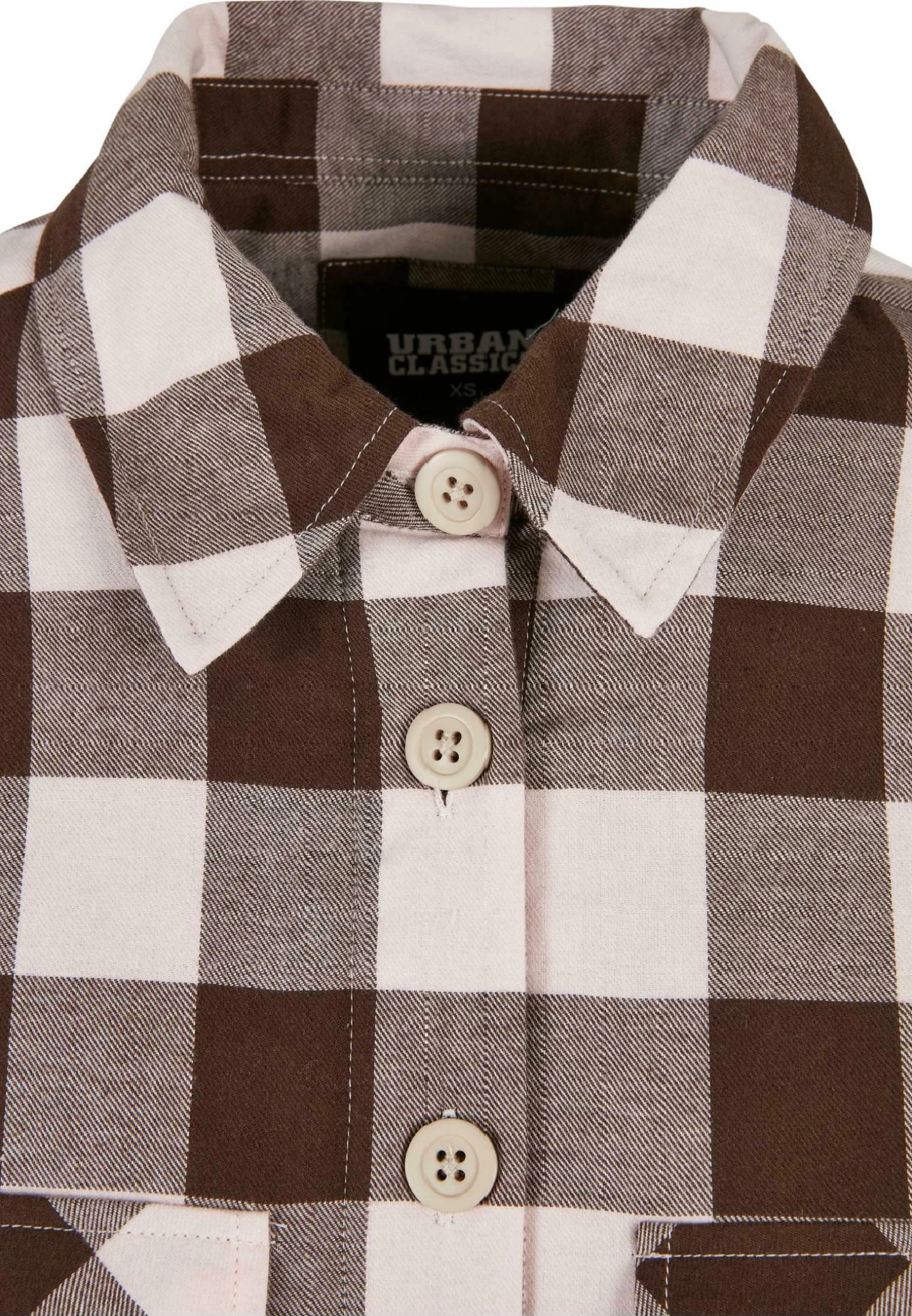 URBAN CLASSICS Langarm - Overhemdblouse - Pink Brown 10 URBAN CLASSICS Langarm - Overhemdblouse - Pink Brown - Afbeelding 8