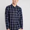 URBAN CLASSICS Basic Check - Overhemd - Navy/White