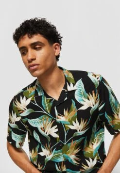 URBAN CLASSICS Blossoms - Overhemd - Black -Urban Classics 96012a33f2d44236b9176cf00720ab6f