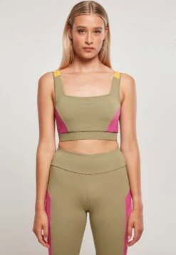URBAN CLASSICS Bustier - Khaki Brightviolett Magimango
