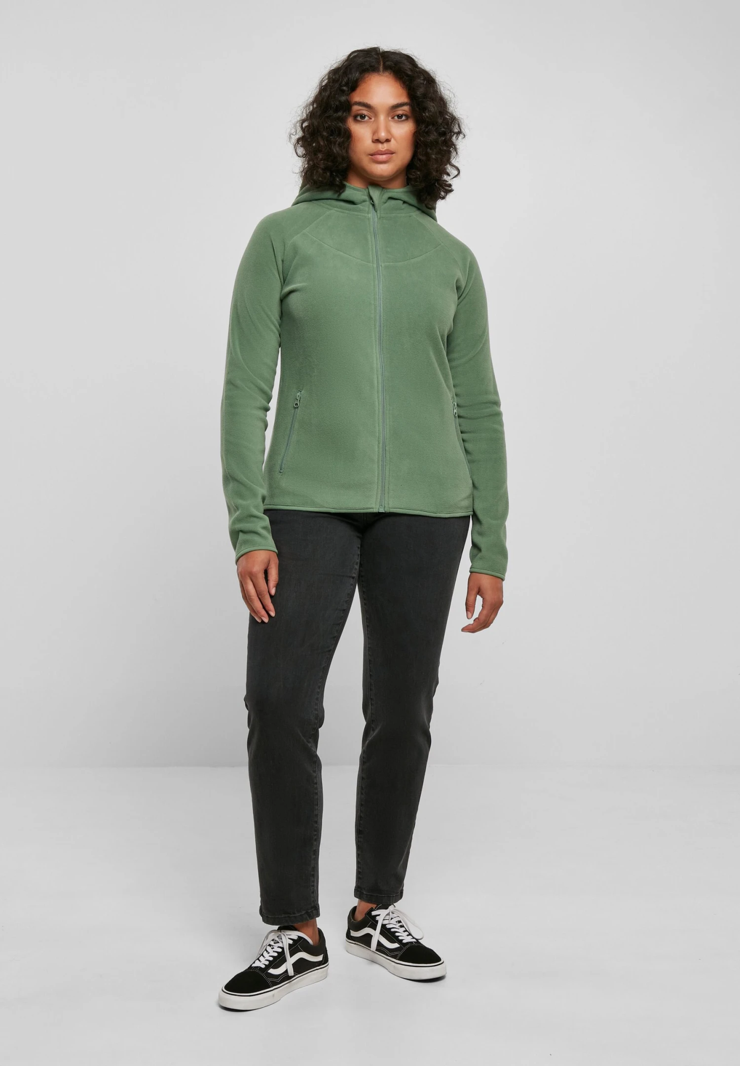 URBAN CLASSICS Zip Hoodie- Fleecejas - Salvia 3 URBAN CLASSICS Zip Hoodie- Fleecejas - Salvia