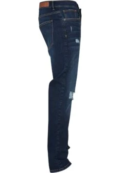 URBAN CLASSICS Straight Leg Jeans - Darkblue Destroyed Washed -Urban Classics 980e6d9fcaf045f2a53687a4c72afb45