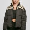 URBAN CLASSICS Aop Sherpa Puffer- Winterjas - Black Sandleo