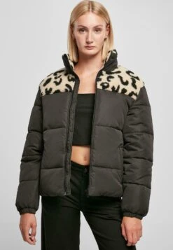 URBAN CLASSICS Aop Sherpa Puffer- Winterjas - Black Sandleo