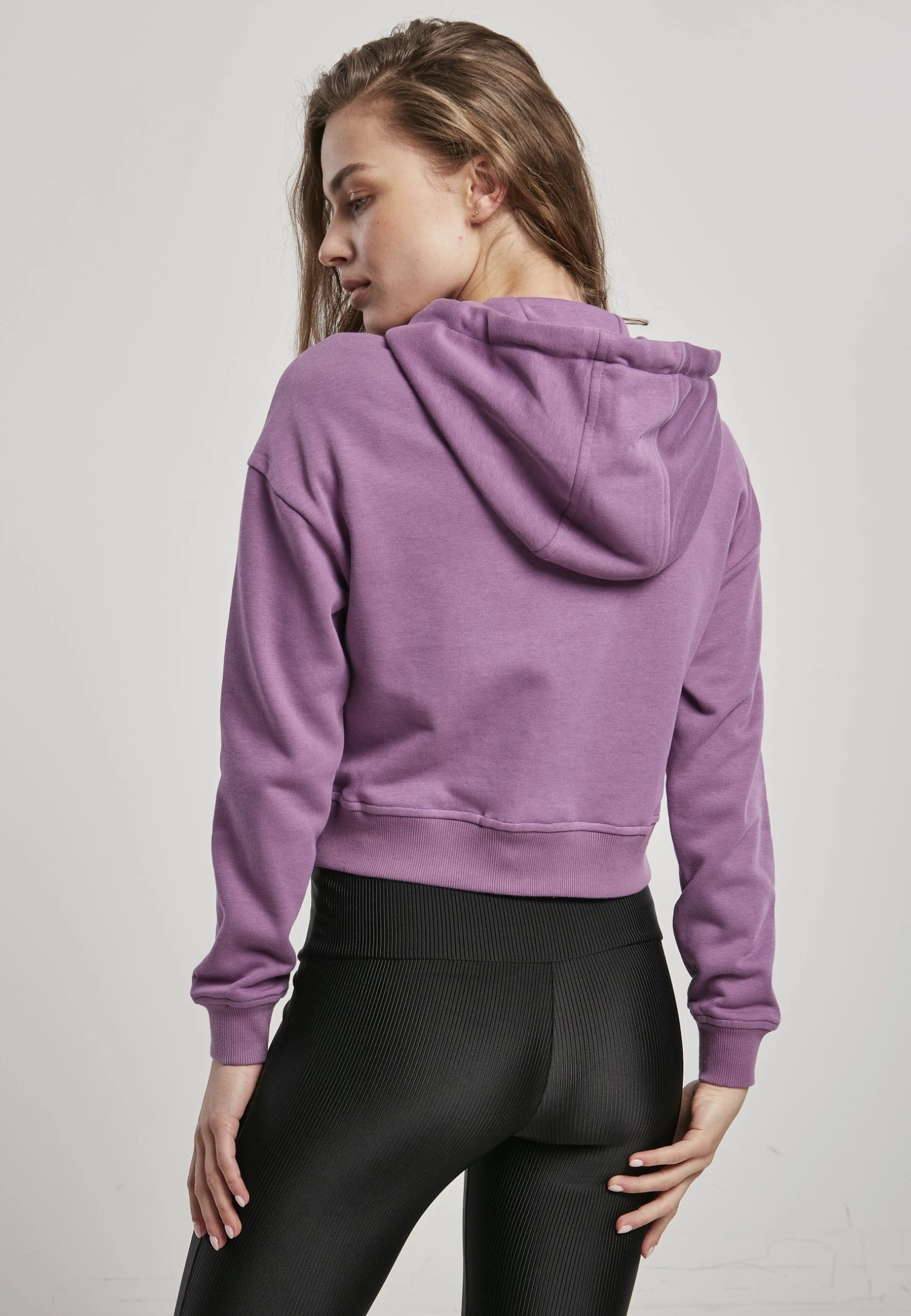 URBAN CLASSICS Ladies Short Terry Hoody - Hoodie - Duskviolet 5 URBAN CLASSICS Ladies Short Terry Hoody - Hoodie - Duskviolet - Afbeelding 3