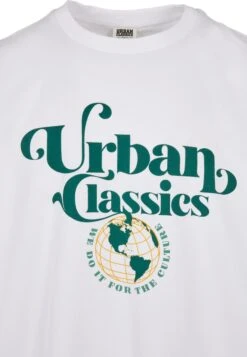 URBAN CLASSICS Organic Globe Logo Tee - T-Shirt Print - White -Urban Classics 9b89f56e5657436fac8c8217de28fd06