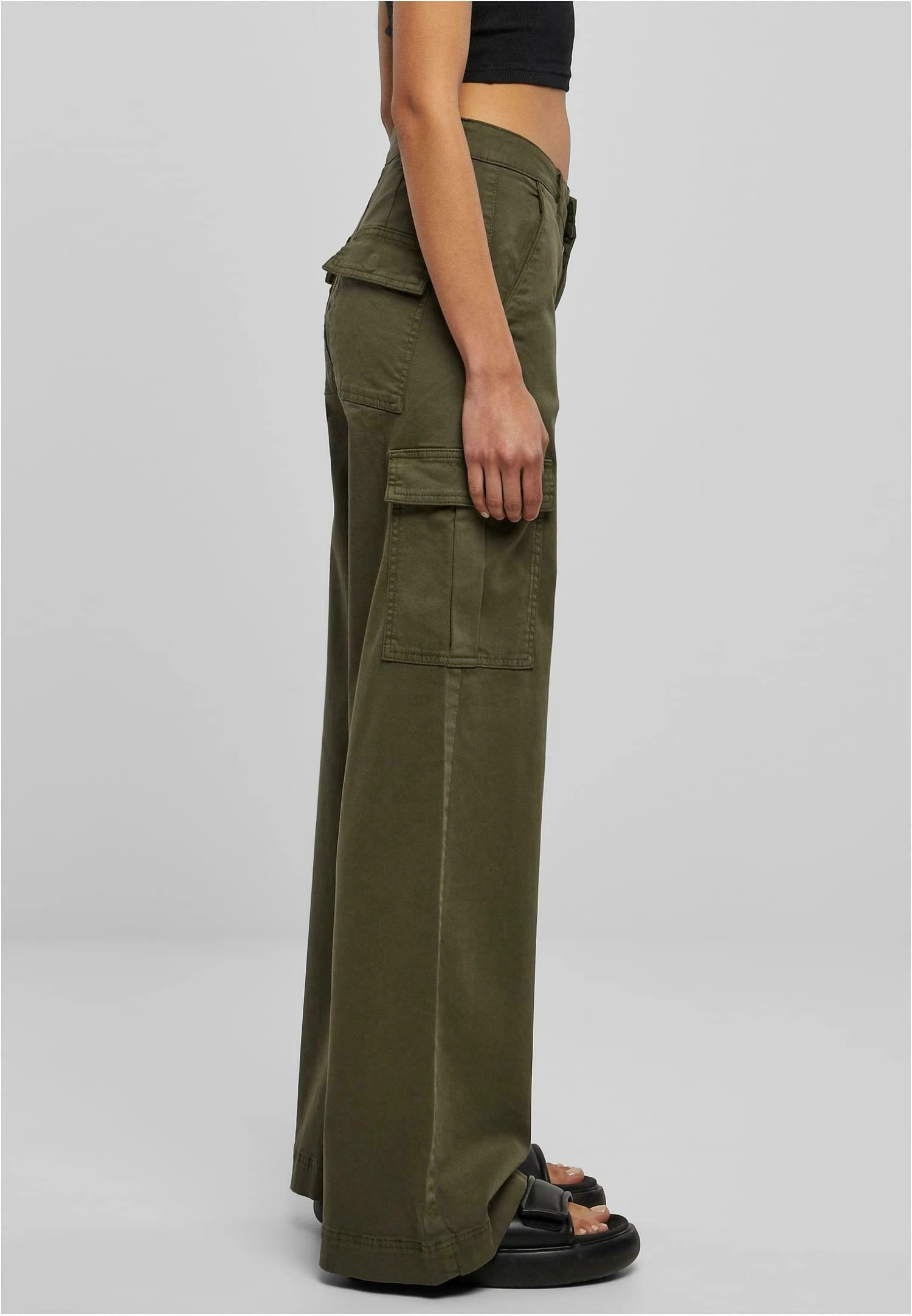 URBAN CLASSICS Wide Leg Twill - Cargobroek - Olive 6 URBAN CLASSICS Wide Leg Twill - Cargobroek - Olive - Afbeelding 4