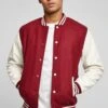 URBAN CLASSICS Oldschool College - Bomberjacks - Burgundy White -Urban Classics 9d5a808befc84b289a50660d0325d1f9