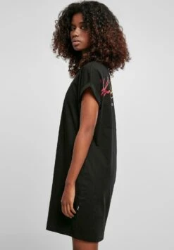 URBAN CLASSICS Ladies Rainbow Tee Dress - Jerseyjurk - Black -Urban Classics a11584e5f90f4aab9be7ebf34a1883fc